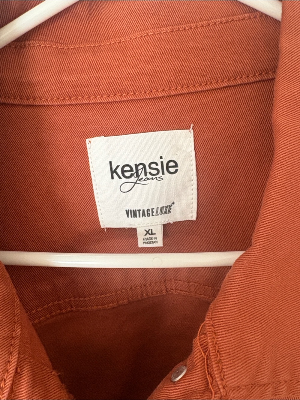 Kensie Rust Orange Denim Jean Jacket - Picture 3 of 8